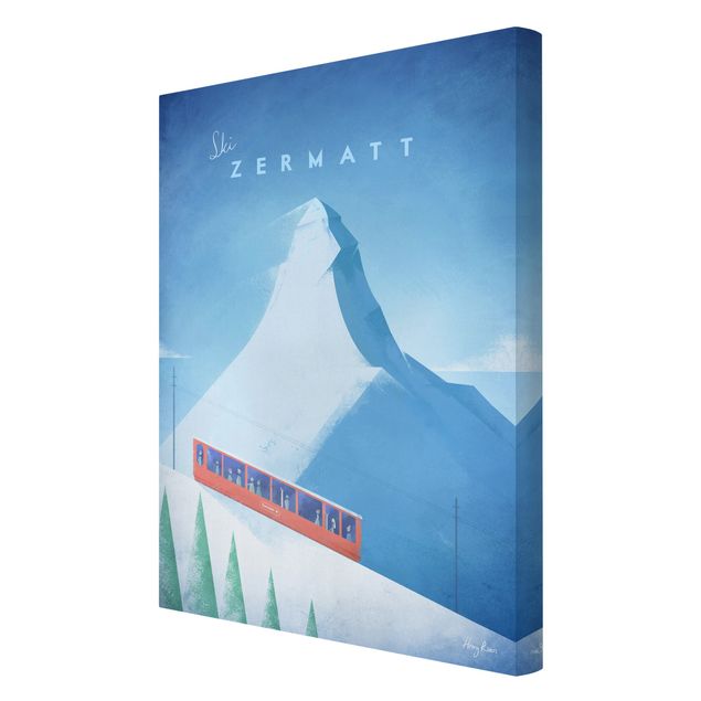 Leinwandbild - Reiseposter - Zermatt - Hochformat 3:2