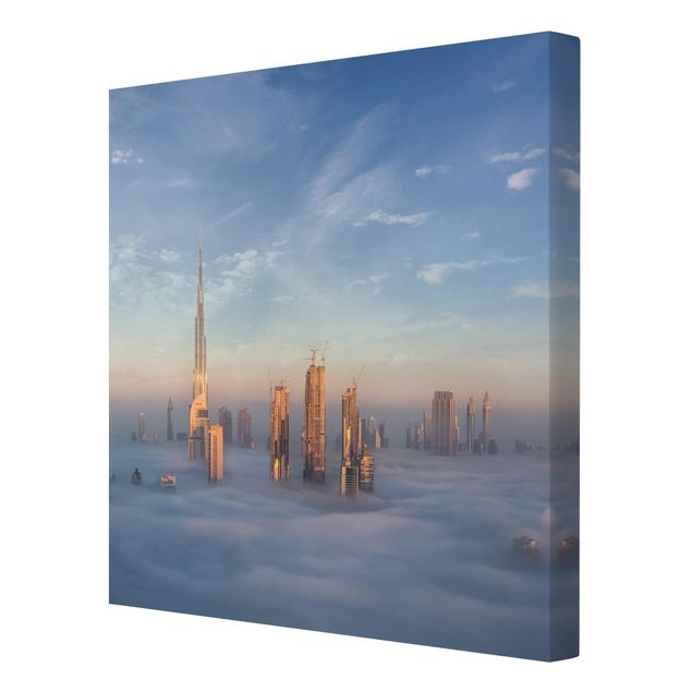 Leinwandbild - Dubai über den Wolken - Quadrat 1:1