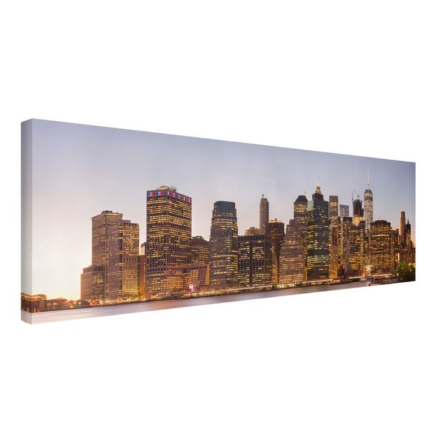 Leinwandbild - Blick auf Manhattan Skyline - Panorama 1:3