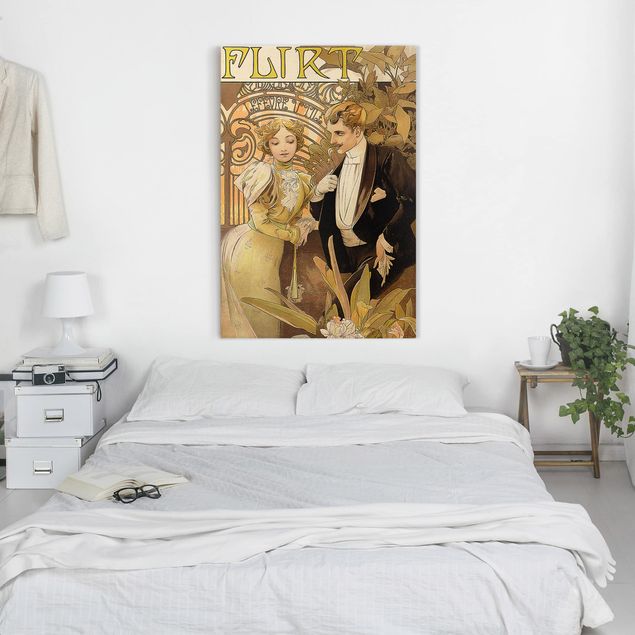 Leinwandbild - Alfons Mucha - Werbeplakat für Flirt Biscuits - Hochformat 3:2
