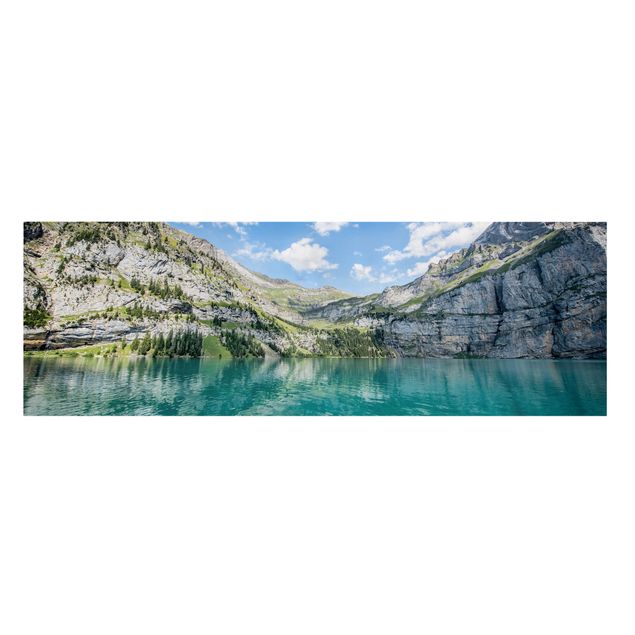 Leinwandbild - Traumhafter Bergsee - Panorama 3:1