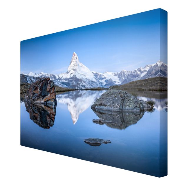 Leinwandbild - Stellisee vor dem Matterhorn - Querformat 3:2