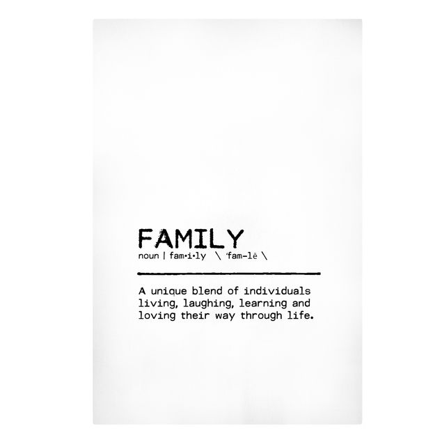 Leinwandbild - Definition Family Unique - Hochformat 2:3