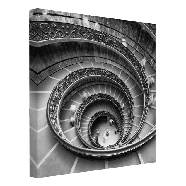Leinwandbild - Bramante Treppe - Quadrat 1:1