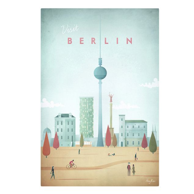 Leinwandbild - Reiseposter - Berlin - Hochformat 3:2