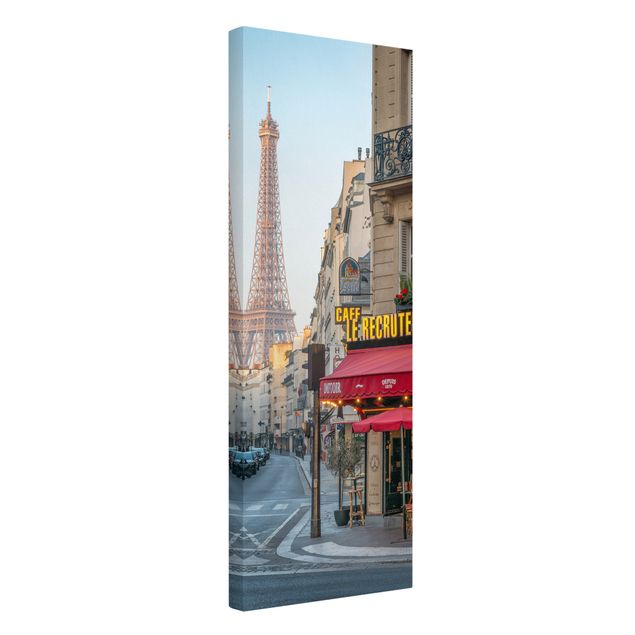 Leinwandbild - Straße von Paris - Panorama Hochformat 1:3