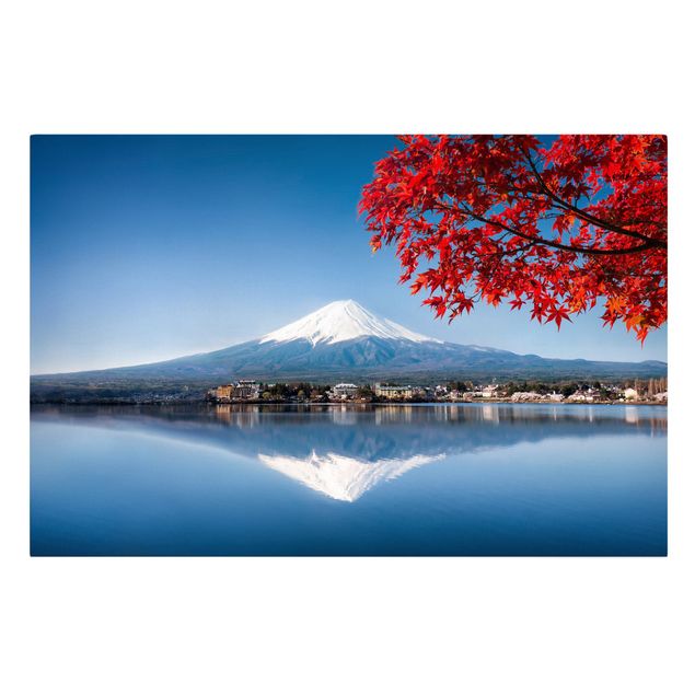 Leinwandbild - Berg Fuji im Herbst - Querformat 3:2