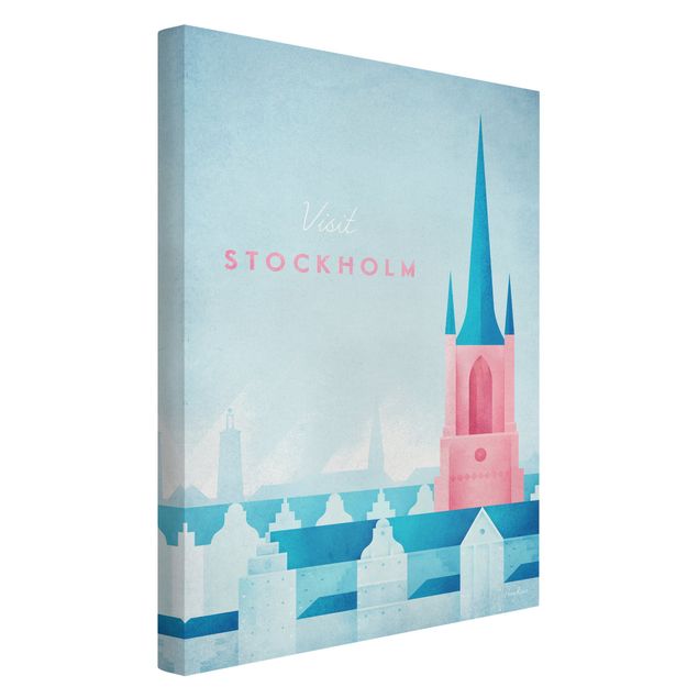 Leinwandbild - Reiseposter - Stockholm - Hochformat 3:2