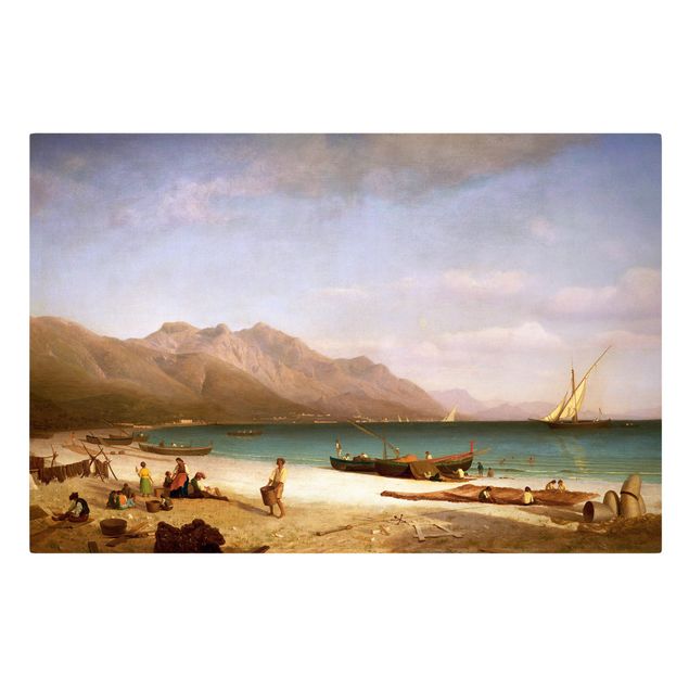 Leinwandbild - Albert Bierstadt - Der Golf von Salerno - Quer 3:2
