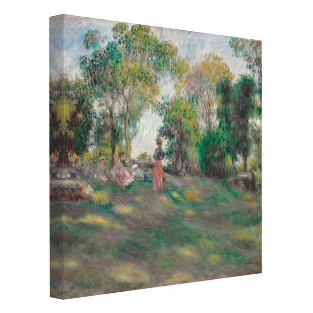 Leinwandbild - Auguste Renoir - Landschaft mit Figuren - Quadrat 1:1