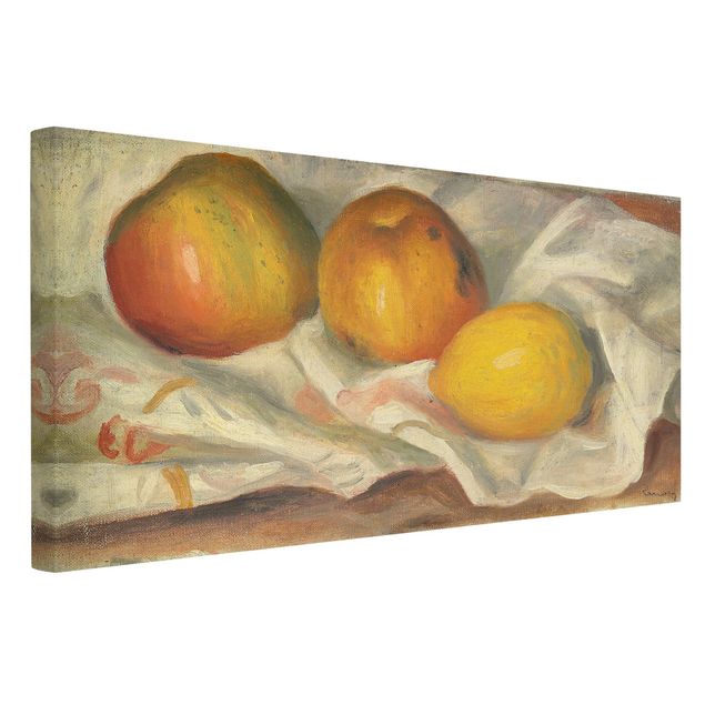 Leinwandbild - Auguste Renoir - Zwei Äpfel und eine Zitrone - Quer 2:1