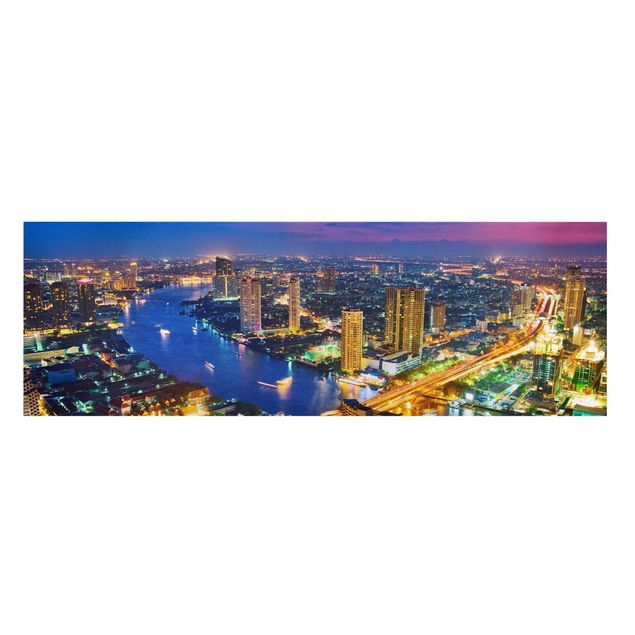 Leinwandbild - Bangkok Skyline - Panorama Quer