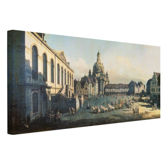 Leinwandbild - Bernardo Bellotto - Der Neue Markt in Dresden - Quer 2:1