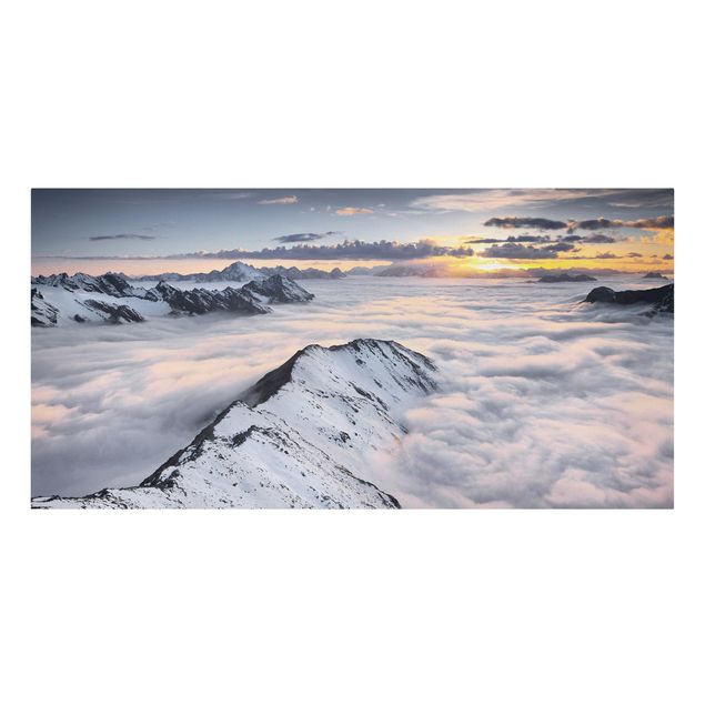 Leinwandbild - Blick über Wolken und Berge - Quer 2:1