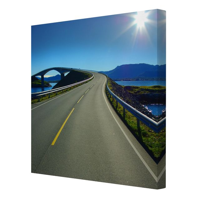 Leinwandbild - Bridge to Norway - Quadrat 1:1