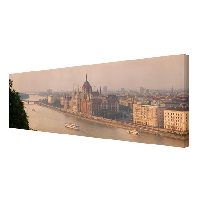 Leinwandbild - Budapest Skyline - Panorama Quer