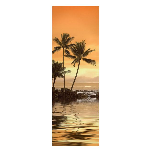Leinwandbild - Caribbean Sunset I - Panorama Hoch