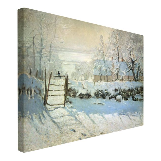 Leinwanddruck Claude Monet - Gemälde Die Elster - Kunstdruck Quer 3:2 - Impressionismus