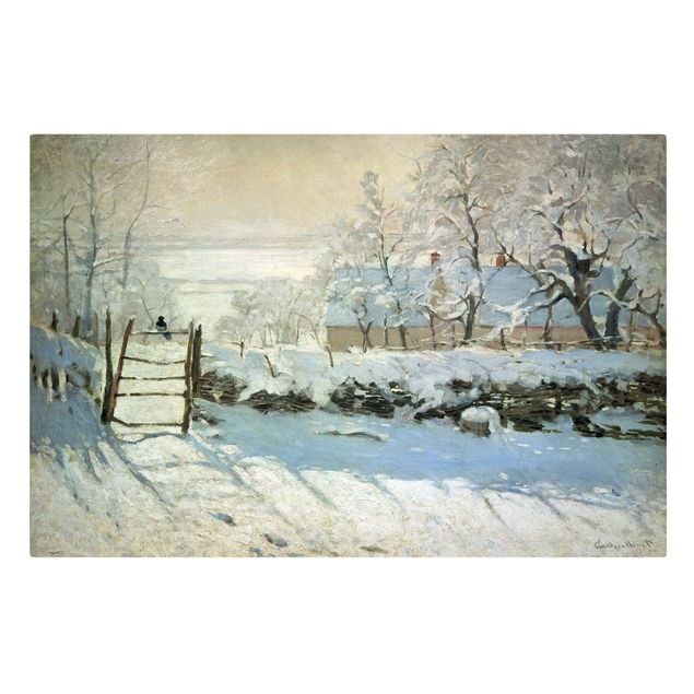 Leinwanddruck Claude Monet - Gemälde Die Elster - Kunstdruck Quer 3:2 - Impressionismus