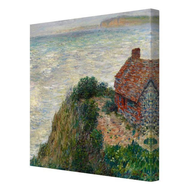 Leinwanddruck Claude Monet - Gemälde Fischerhaus in Petit Ailly - Kunstdruck Quadrat 1:1 - Impressionismus