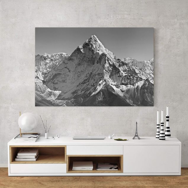 Leinwandbild Schwarz-Weiß - Der Himalaya II - Quer 3:2