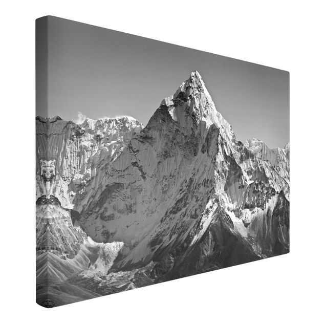 Leinwandbild Schwarz-Weiß - Der Himalaya II - Quer 3:2