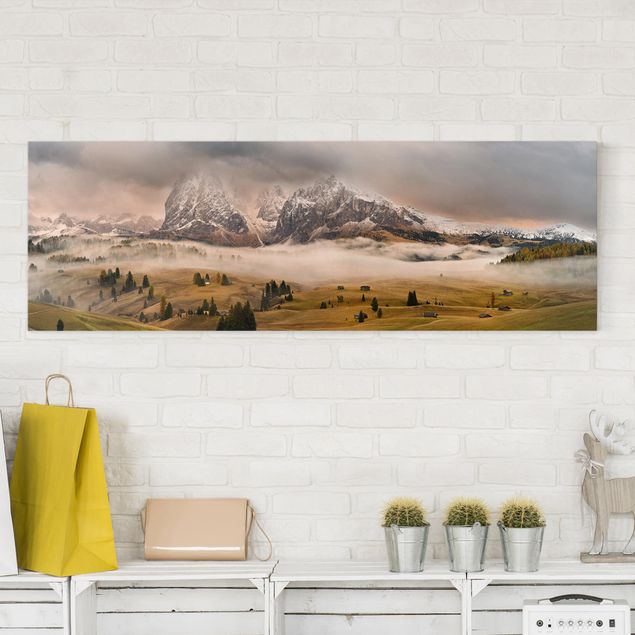 Leinwandbild - Dolomiten Mythen - Panorama Quer