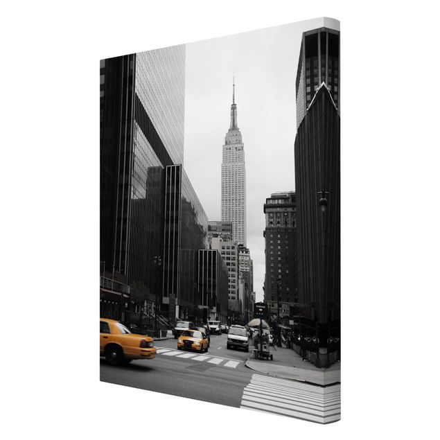Leinwandbild Schwarz-Weiß - Empire State Building - Hoch 2:3