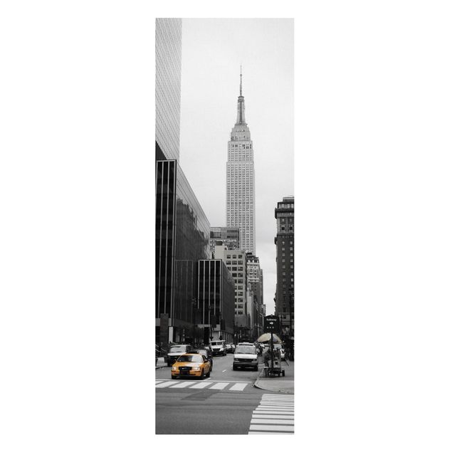 Leinwandbild Schwarz-Weiß - Empire State Building - Panoramabild Hoch