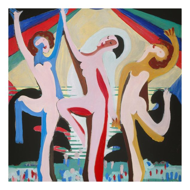 Leinwandbild - Ernst Ludwig Kirchner - Farbentanz - Quadrat 1:1