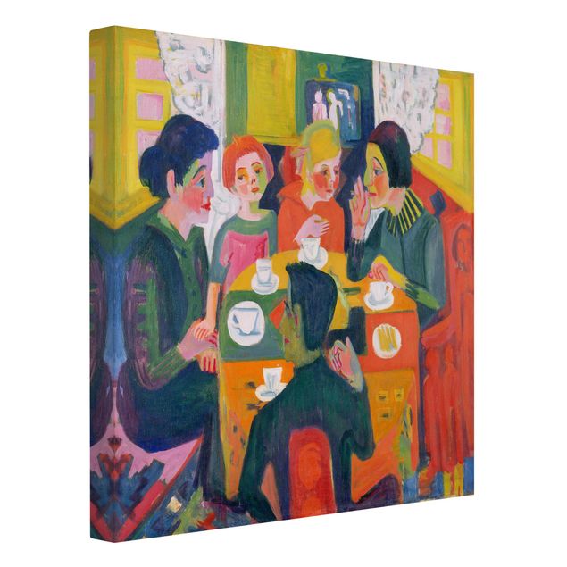Leinwandbild - Ernst Ludwig Kirchner - Kaffeetisch - Quadrat 1:1