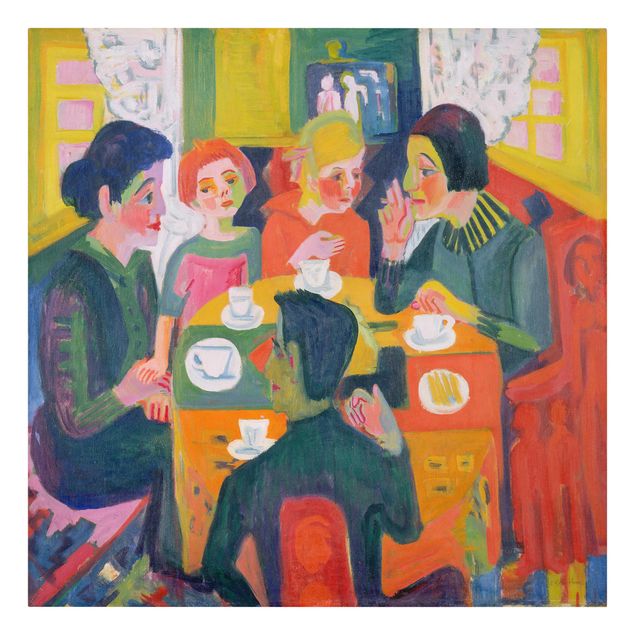 Leinwandbild - Ernst Ludwig Kirchner - Kaffeetisch - Quadrat 1:1