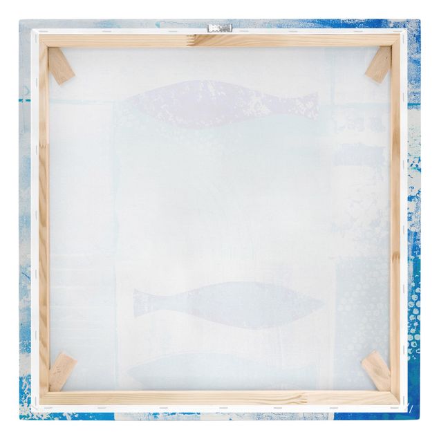 Leinwandbild - Fish in the Blue - Quadrat 1:1