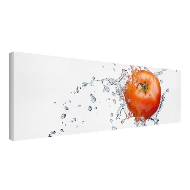 Leinwandbild - Frische Tomate - Panorama Quer
