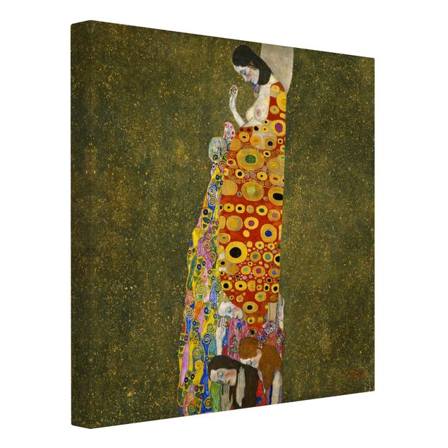 Leinwandbild Gustav Klimt - Kunstdruck Die Hoffnung II - Quadrat 1:1 -Jugendstil