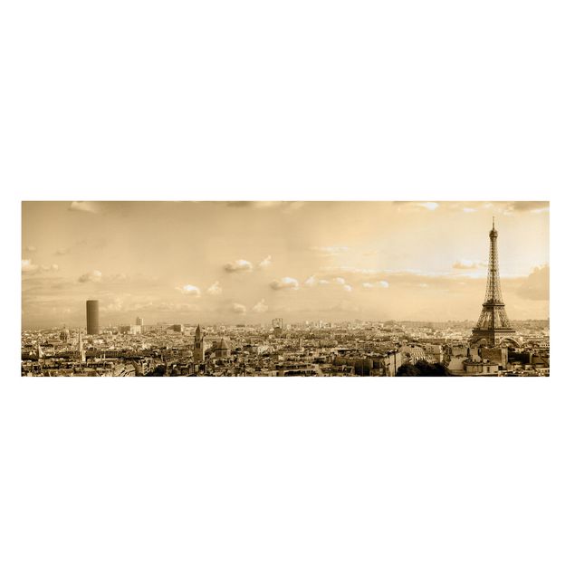 Leinwandbild - I Love Paris - Panorama Quer