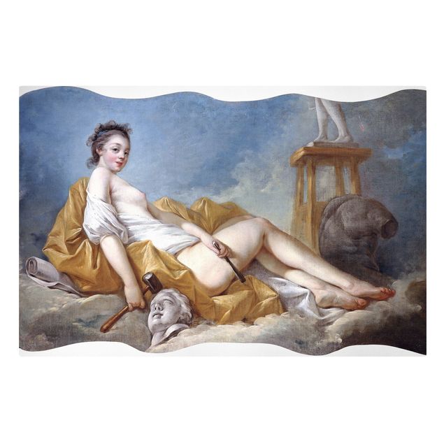 Leinwandbild - Jean Honoré Fragonard - Personifikation der Malerei - Quer 3:2-60x40