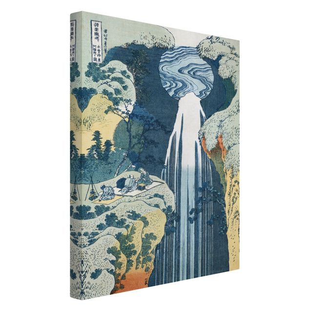 Leinwandbild - Katsushika Hokusai - Der Wasserfall von Amida an der Kiso Straße - Hoch 2:3