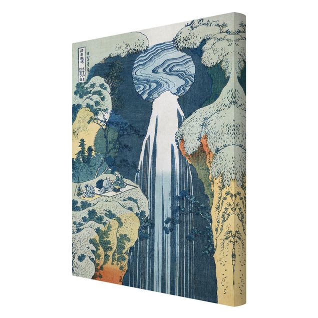 Leinwandbild - Katsushika Hokusai - Der Wasserfall von Amida an der Kiso Straße - Hoch 2:3