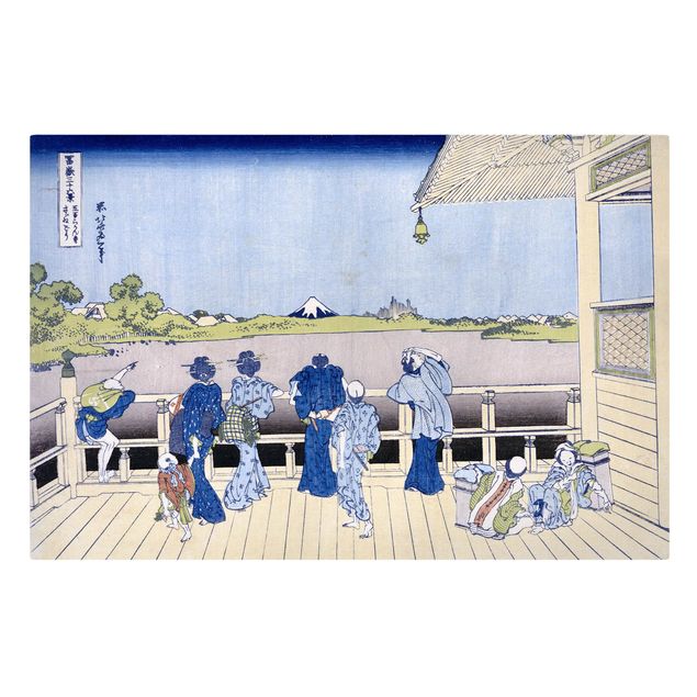 Leinwandbild - Katsushika Hokusai - Die Sazai Halle des Fünf-Hundert-Rakanji Tempel - Quer 3:2-60x40