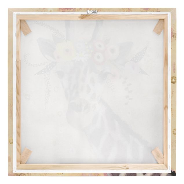 Leinwandbild - Klimt Giraffe - Quadrat 1:1