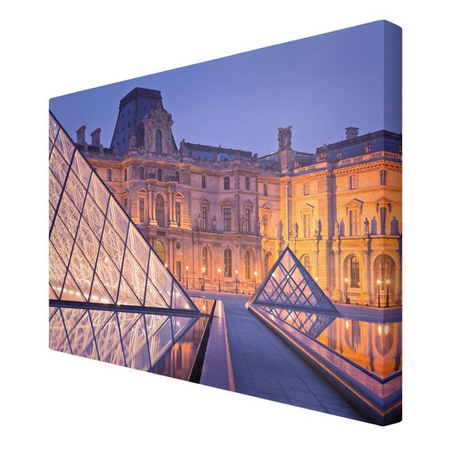 Leinwandbild - Louvre Paris bei Nacht - Quer 3:2