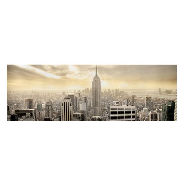 Leinwandbild - Manhattan Dawn - Panorama Quer