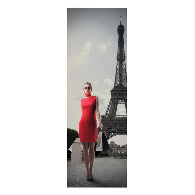 Leinwandbild Schwarz-Weiß - Mode de la Paris - Panoramabild Hoch