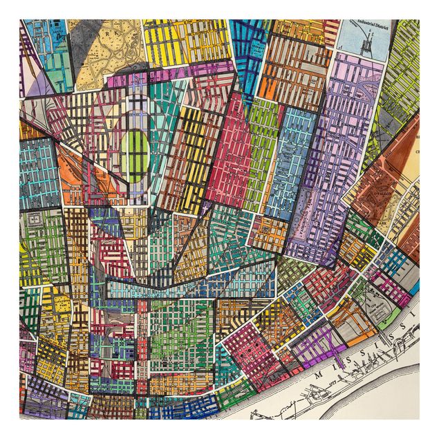 Leinwandbild - Moderne Karte von St. Louis - Quadrat 1:1