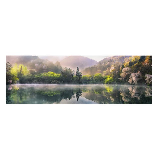Leinwandbild - Morgenruhe - Panorama Quer