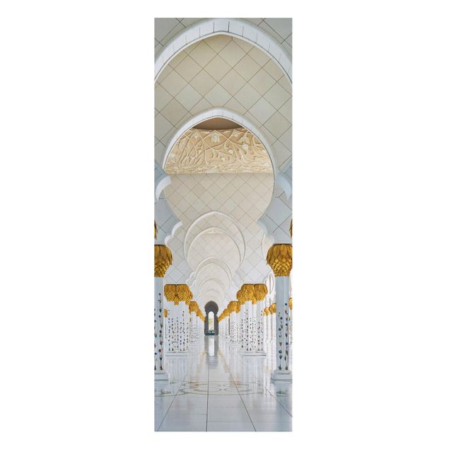 Leinwandbild - Moschee in Abu Dhabi - Panorama Hoch