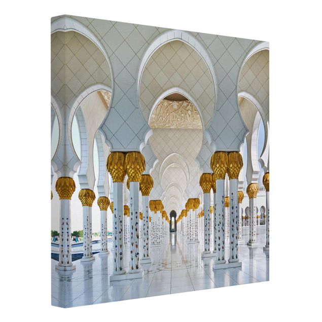 Leinwandbild - Moschee in Abu Dhabi - Quadrat 1:1