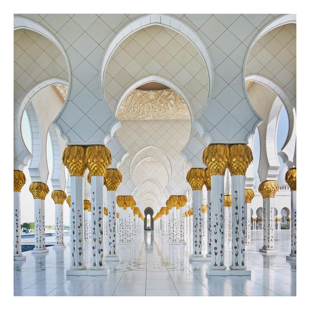 Leinwandbild - Moschee in Abu Dhabi - Quadrat 1:1