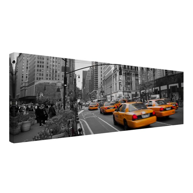 Leinwandbild Schwarz-Weiß - New York, New York! - Panoramabild Quer